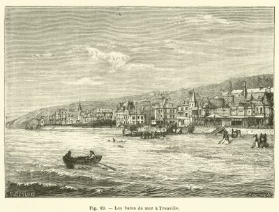 Banhos de mar em Trouville (gravura) de French School
