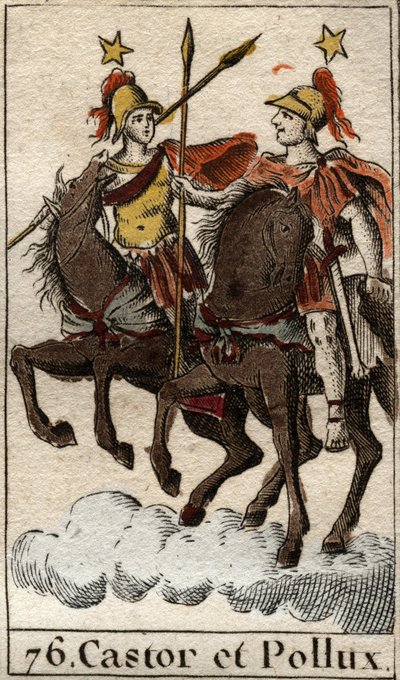The Dioscuri Castor and Pollux (Dioskouroi) From "Mythologie de la jeunesse" de Pierre Blanchard 1803. de French School