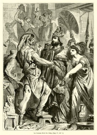 Homens fizeram ídolos (gravura) de French School