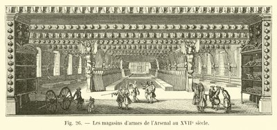 Armazéns de arsenal no século XVII de French School