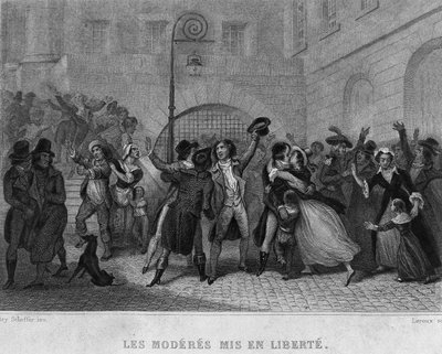 Les moderes mis en liberte - in "Revolution francaise" de Thiers. Século XIX de French School