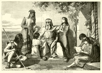 Os sacerdotes também estavam encarregados da instrução do povo (gravura) de French School