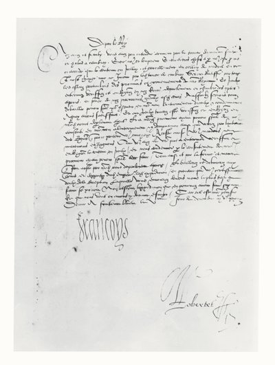 Carta de Francisco I da França ao Parlamento de Bordeaux de French School