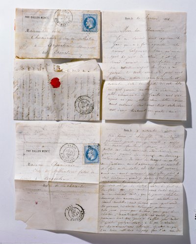 Cartas enviadas a Paris por balão durante o cerco de 1871 de French School