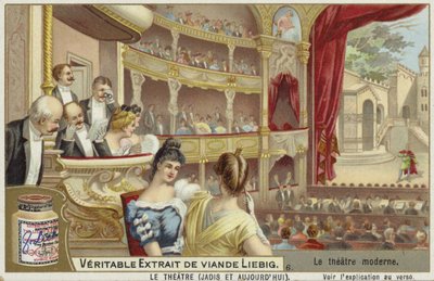 Cartão Liebig com um moderno teatro de French School