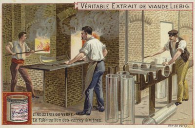 Cartão Liebig com a indústria do vidro de French School
