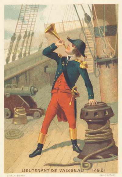Tenente de um navio em 1792 de French School