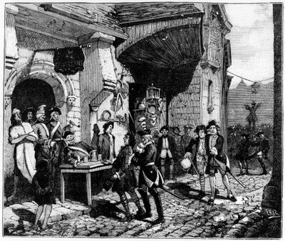 A vida em Paris sob Louis XV: os solicitadores vigiaram os jovens e ingênuos provinciais, dirigindo-se aos corvos - em "Paris através dos séculos" de Gérouillac de French School