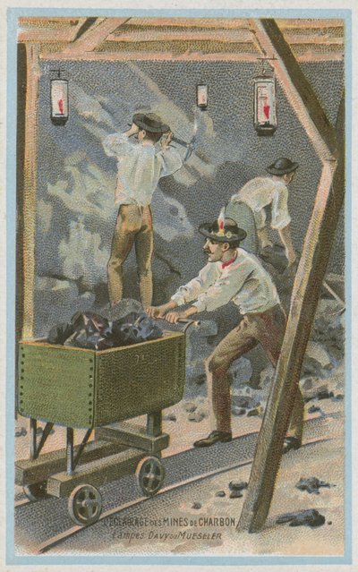 Iluminação de minas de carvão, lâmpadas Davy ou lâmpadas Mueseler de French School