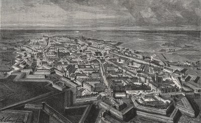 Cidade de Lille no norte da França - gravura em "La France illustree: geographie, histoire, administration statistique" de V.A. Malt-Brown. 1884 de French School