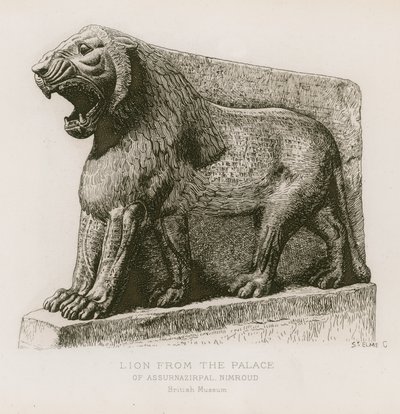 Leão do palácio de Assurnazirpal, Nimroud, Museu Britânico de French School