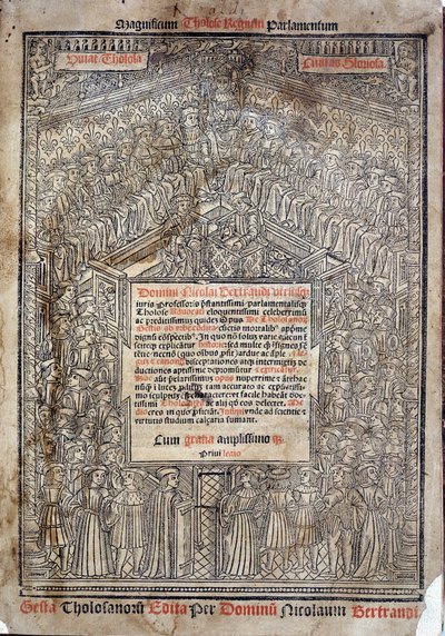 Lit. de Justiça no Parlamento de Toulouse em "De Tholosanorum Gestis", Nicolas Bertrand, Toulouse de French School