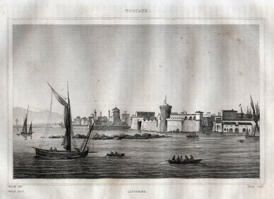 Livorno - Livorno - Toscana - Gravura de "Picturesque Italy" de M. de Norvins, Ch. Nodier 1834-1836. de French School