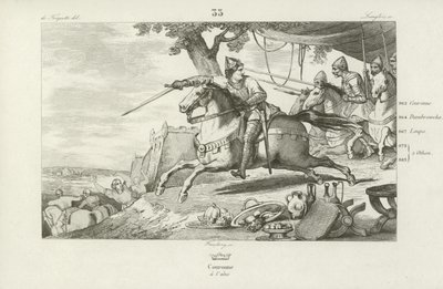 Lothair da França lidera seu exército em um ataque ao palácio dos Imperadores Romanos em Aachen, 978 de French School