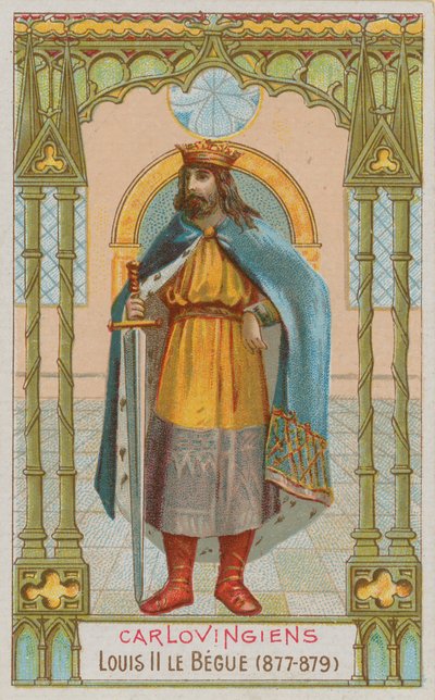 Louis II, rei carolíngio da França de 877-879 de French School
