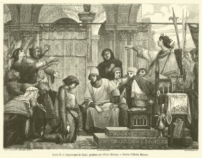 Louis IX e Enguerrand de Couci (gravura) de French School
