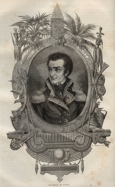 Louis Marie Maximilien de Caffarelli du Falga (1756-1799) General francês durante a Revolução Francesa - - Gravura na Nova Enciclopédia Nacional de Maurice La Charest - 1870 - de French School