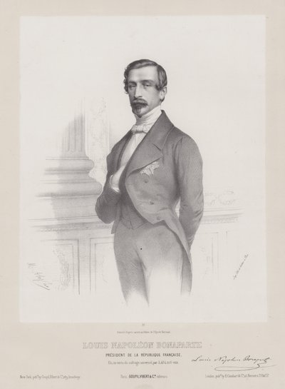 Luís Napoleão Bonaparte, Presidente da República Francesa, c1848 (litografia) de French School