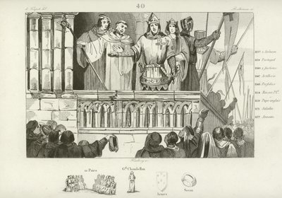 Luís VII da França, apoiando a Segunda Cruzada, c1147 de French School