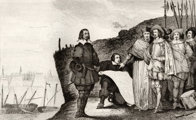 Luís XIII (1602-43) no cerco de La Rochelle em outubro de 1628, de &39;Histoire de France&39; de Colart, publicado em 1840 de French School