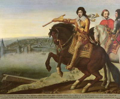 Louis XIII no cerco de La Rochelle de French School