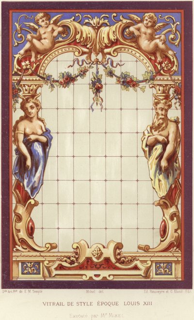 Vitral estilo Louis XIII de French School