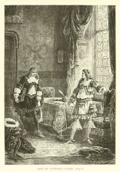 Louis XIV demitindo Fouquet de French School