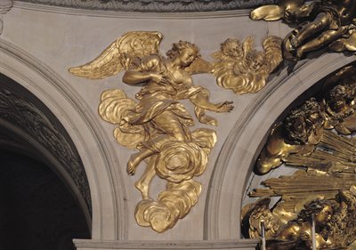 Luís XIV anjo do estilo, do arco à esquerda do altar-mor na capela (bronze dourado) de French School