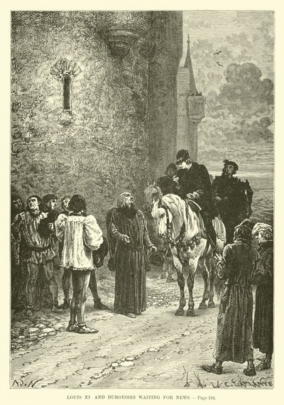 Louis XI e Burgesses aguardando notícias de French School