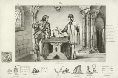 Louis XI da França mantido em cativeiro por Charles the Bold of Burgundy em Peronne, 1468 de French School