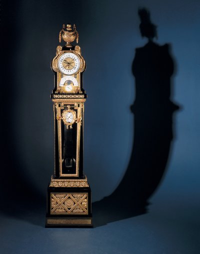 Luís XVI grande anéis calendário perpétuo astronômico Regulator de Parquet (ébano montado em ormolu) de French School