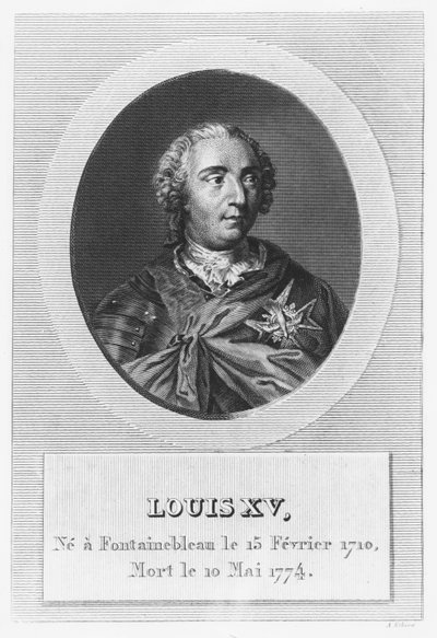 Luís XV, Rei de França e Navarra (gravura) de French School