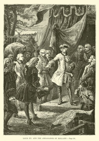 Luís XV e o embaixador da Holanda de French School