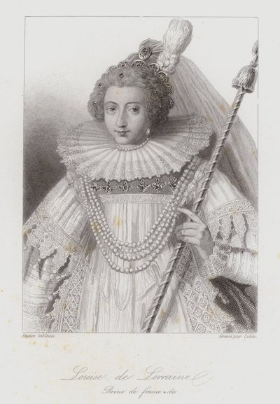 Luísa de Lorena, Rainha Consorte de Henrique III da França (gravura) de French School