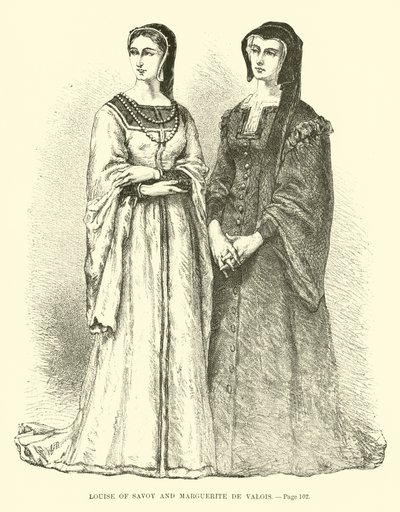 Louise de Sabóia e Marguerite de Valois de French School