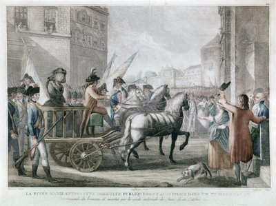 MARIE-ANTOINETTE conduzida à guilhotina, 16 de outubro de French School