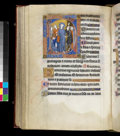 MS 300 f.191v, Escarnecendo de Cristo com Jesus, rodeado de algozes, incluindo dois homens com bonés judeus, do Saltério e Horas de Isabel de França, Paris, c.1265-70 (caneta e tinta e têmpera em pergaminho) de French School