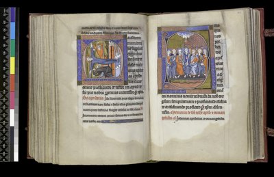 MS 300 f.200v-201r, Sufrágio a Santo André e Sufrágio aos Apóstolos, do Saltério e Horas de Isabel da França, Paris, c.1265-70 de French School