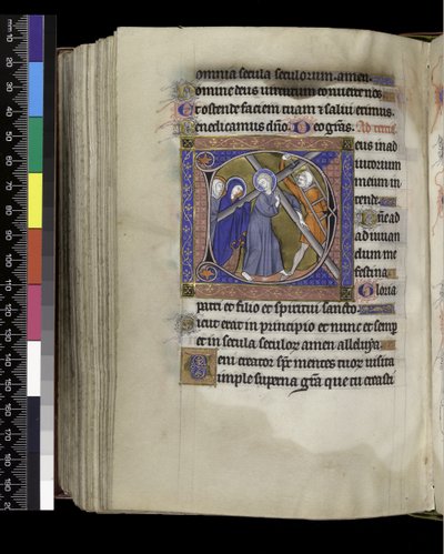 MS 300 f.212v, Terce, do Saltério e Horas de Isabella de França, Paris, c.1265-70 (caneta e tinta e têmpera em pergaminho) de French School