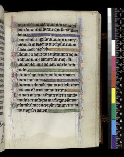 MS 300 f.82r, do Saltério e Horas de Isabella de França, Paris, c.1265-70 (caneta e tinta e têmpera sobre pergaminho) de French School