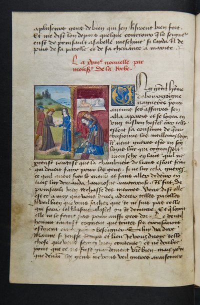 MS Hunter 252 038v Página de Notícias de Cem Notícias, c.1461-62 de French School