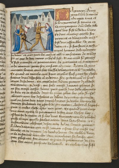 MS Hunter 252 048r Página da Hundred News News, c.1461-62 de French School