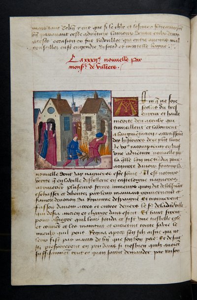 MS Hunter 252 075v Página de Notícias de Cem Notícias, c.1461-62 de French School