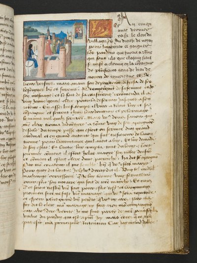 MS Hunter 252 Página 101r de Notícias de Cem Notícias, c.1461-62 de French School