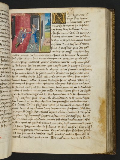 MS Hunter 252 Página de 103r da News News, c.1461-62 de French School
