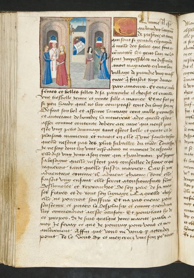 MS Hunter 252 105v Página de Notícias de Cem Notícias, c.1461-62 de French School