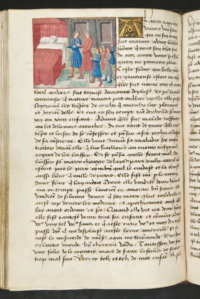 MS Hunter 252 116v Página de Notícias de Cem Notícias, c.1461-62 de French School