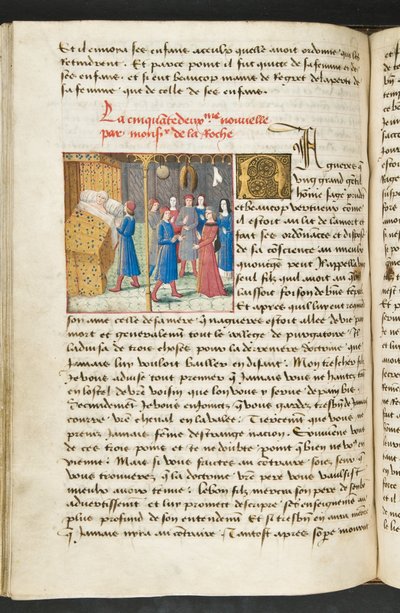 MS Hunter 252 Página de 117 páginas de notícias de cem notícias, c.1461-62 de French School