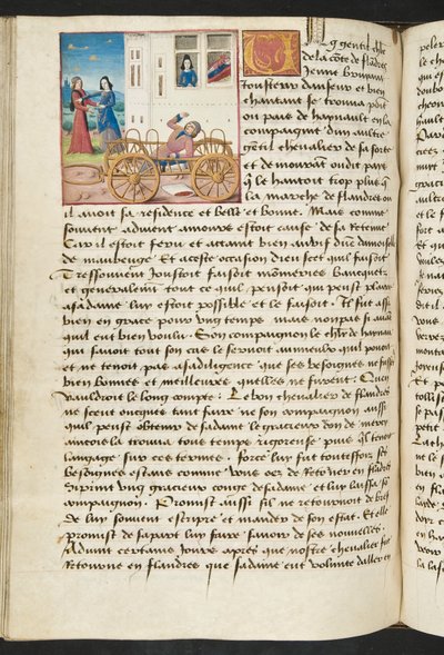 MS Hunter 252 Página de 122 páginas de notícias de cem notícias, c.1461-62 de French School