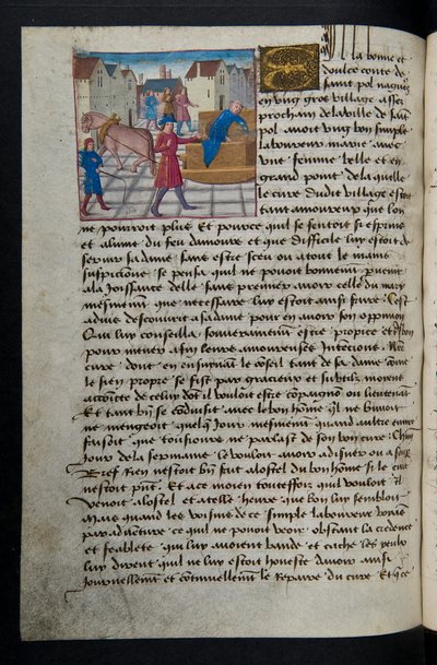 MS Hunter 252 157v Página de Notícias de Cem Notícias, c.1461-62 de French School